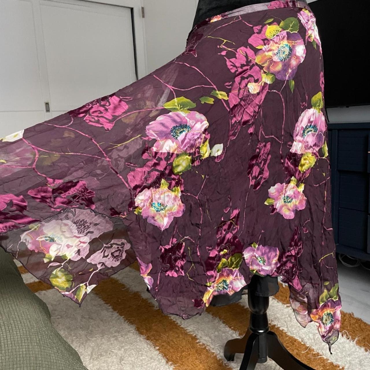 Source Unknown Women's Midi Skirt - Multi/Purple … - image 2