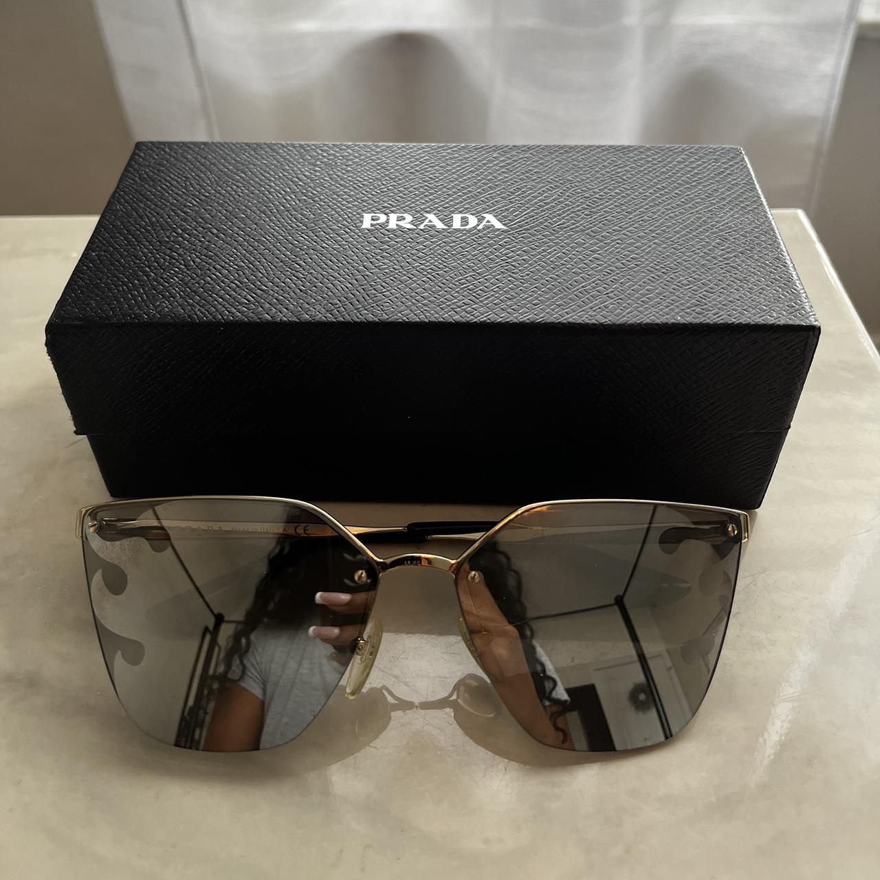 #Prada Cat-Eye Flame Mirrored Sunglasses