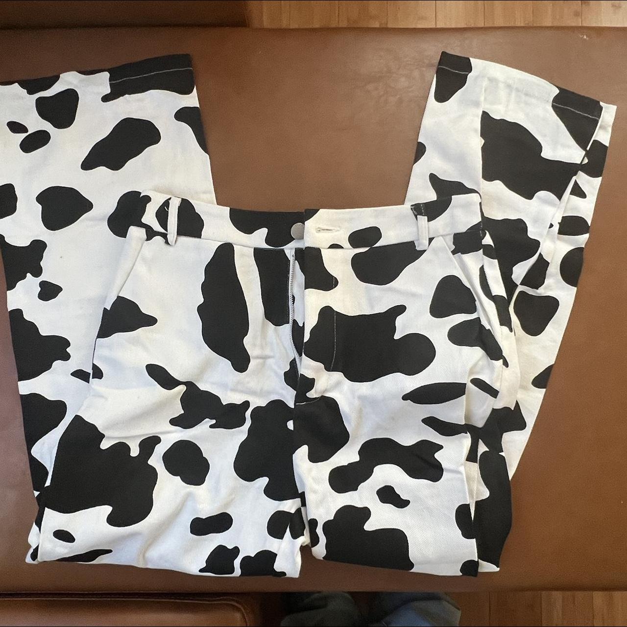 Shien bell bottom cow print pants that didn’t fit... Depop