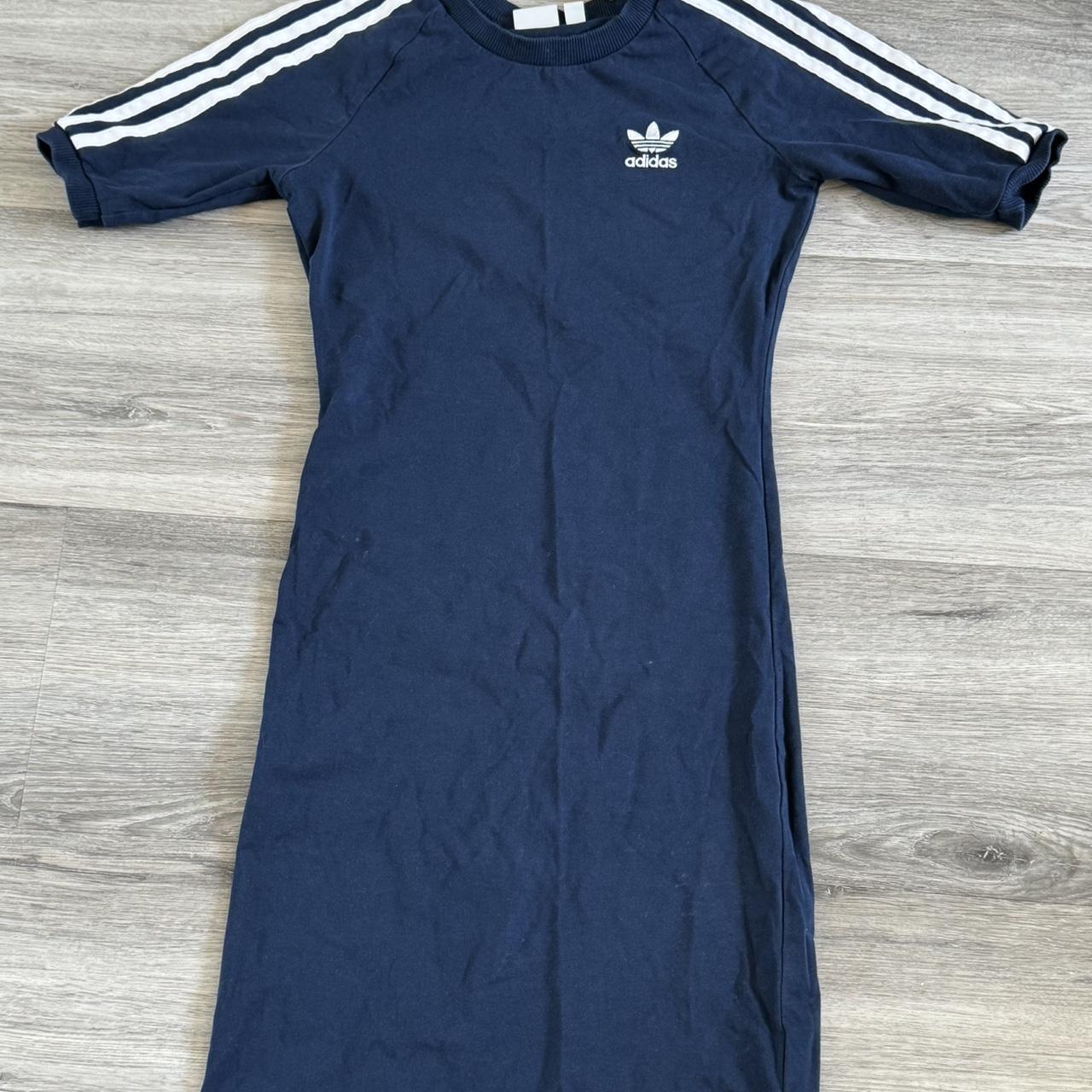 Adidas 3 stripe dress navy online