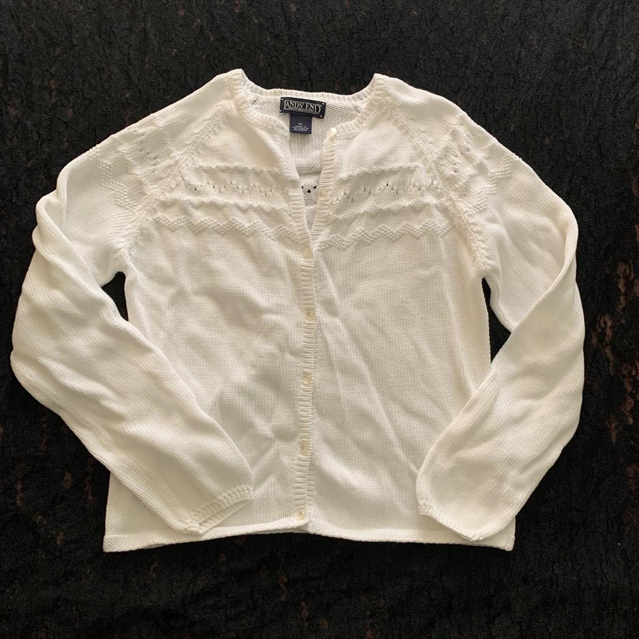 Lands end white sweater best sale