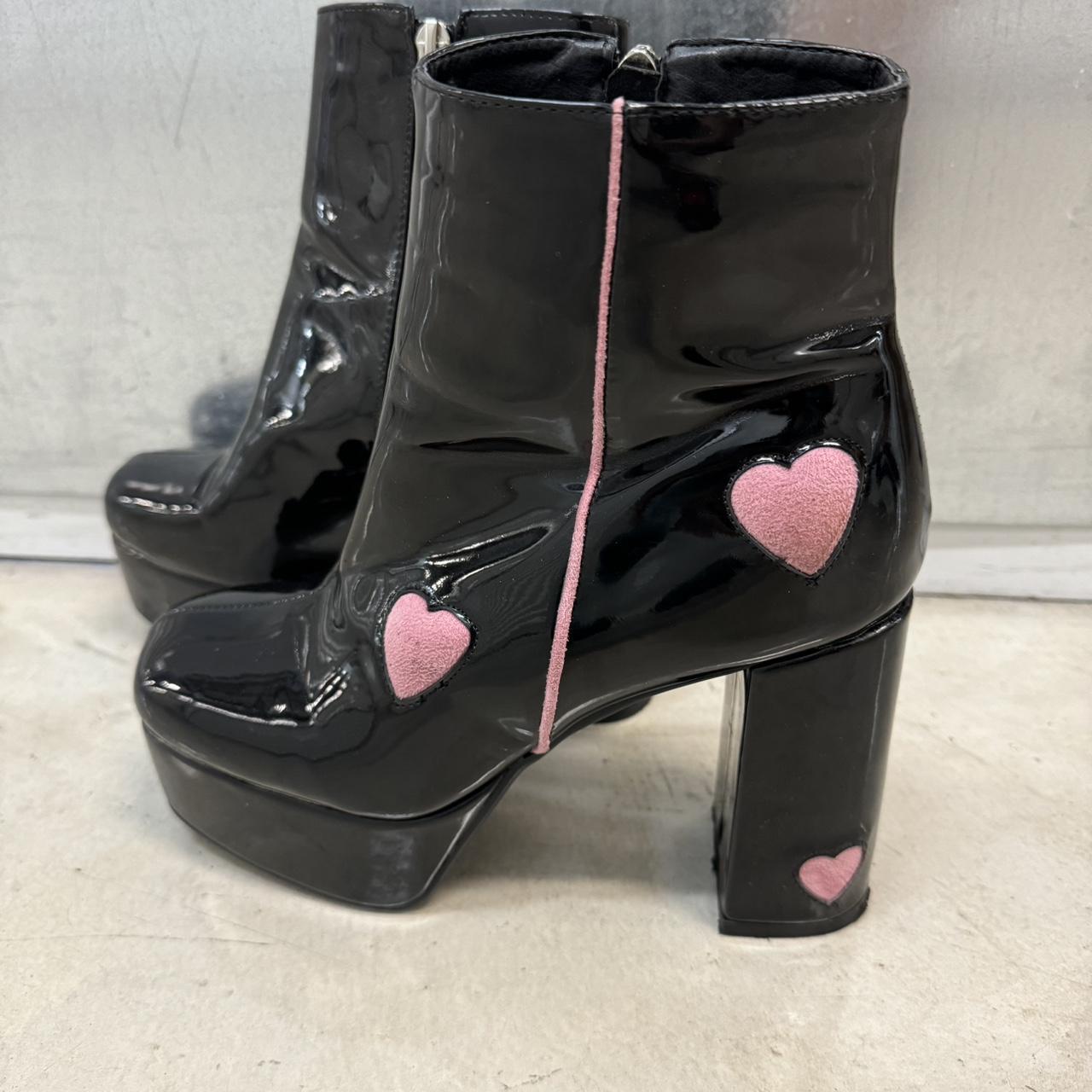 La Moda pink heart heeled boots sadly they are - Main Image