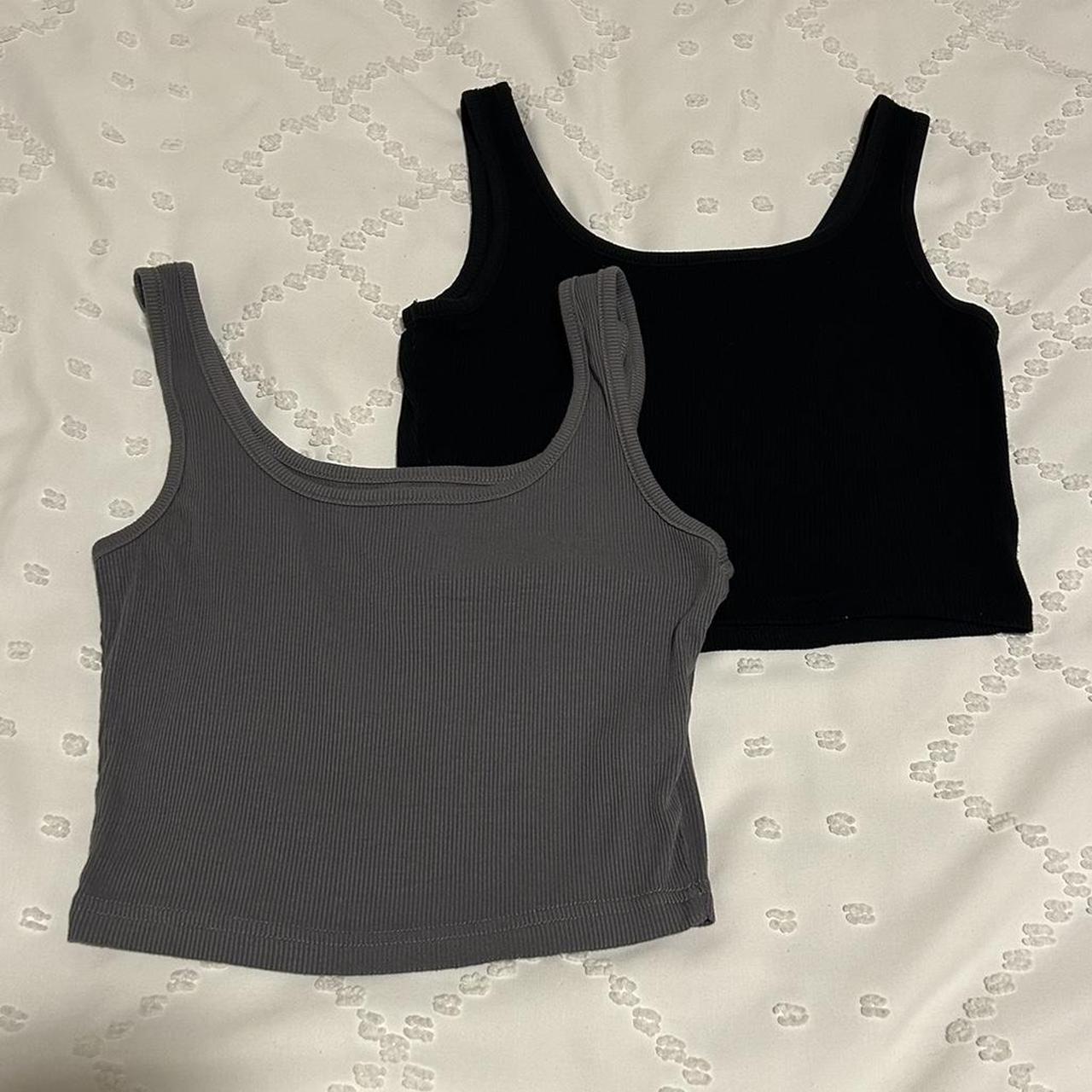2 piece SHEIN gray and black cropped tank tops || | Depop 2 piece SHEIN gray and black cropped tank tops || | Depop