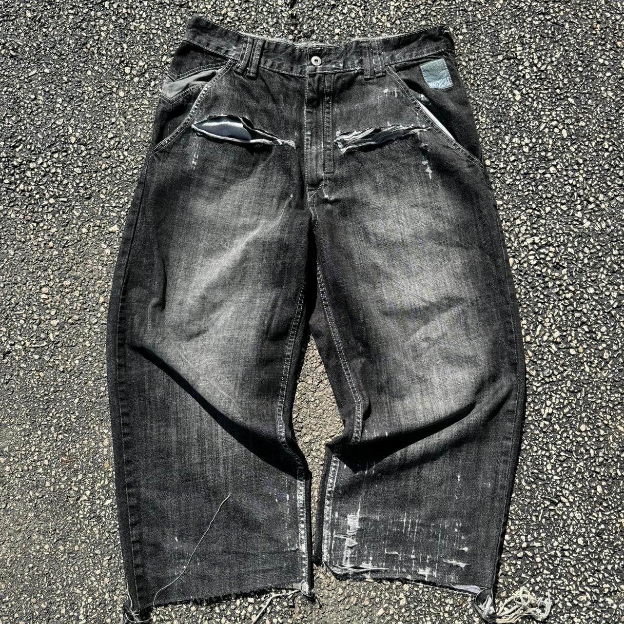 Southpole Men's Black Jeans Distressed RARE South | Depop