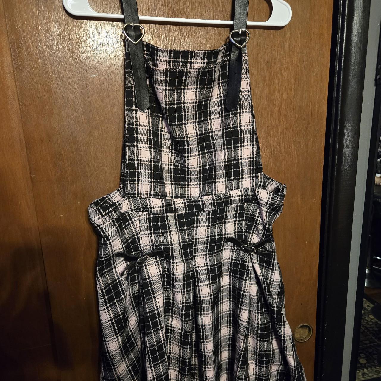 Pale pink plaid plus size hot topic overall dress. Depop