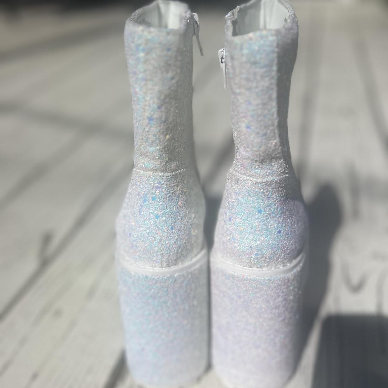 Y.R.U. / Dolls Kill - White Krush Glitter Platform | Depop