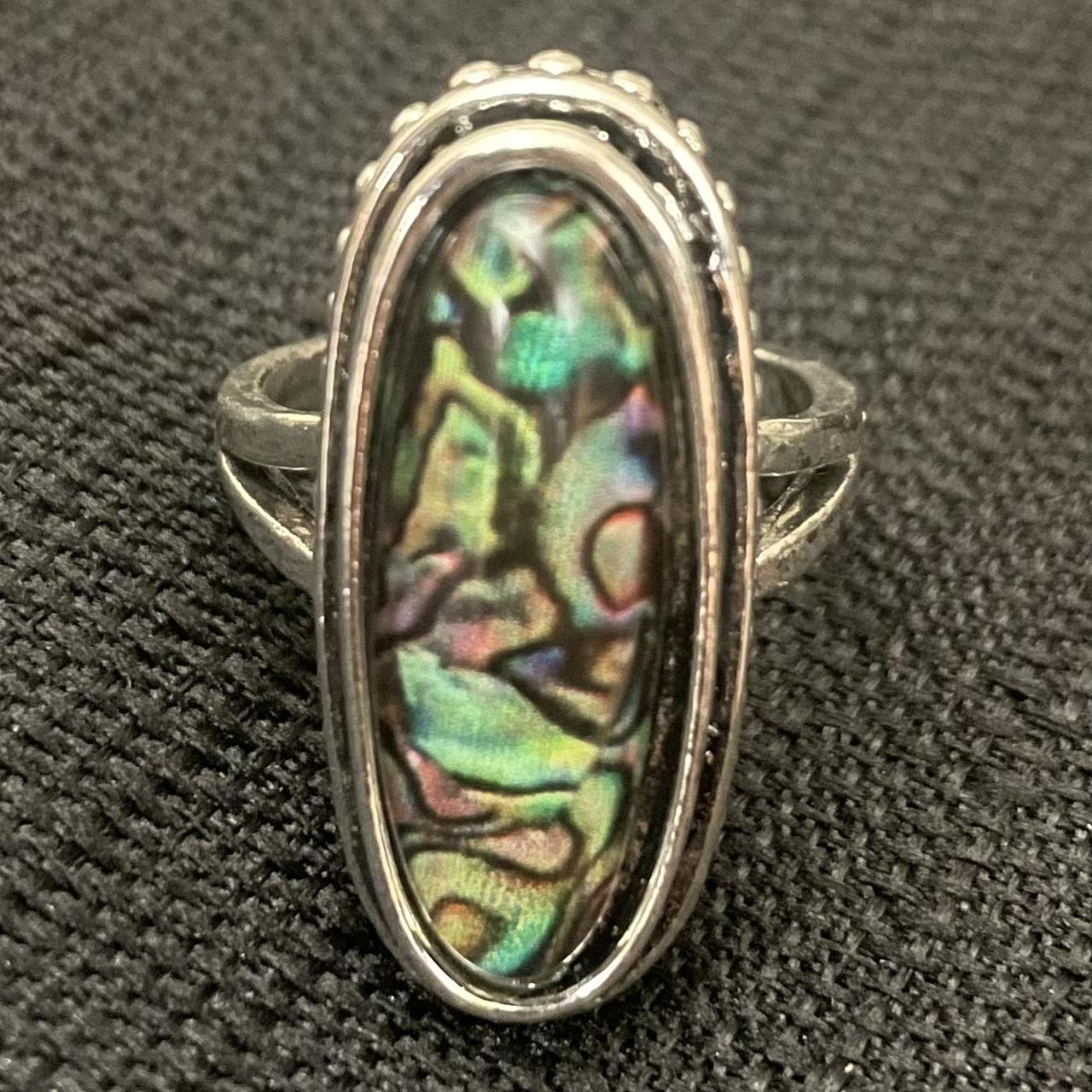 Women's Ring - Silver – Silver abalone shell ring… - image 2