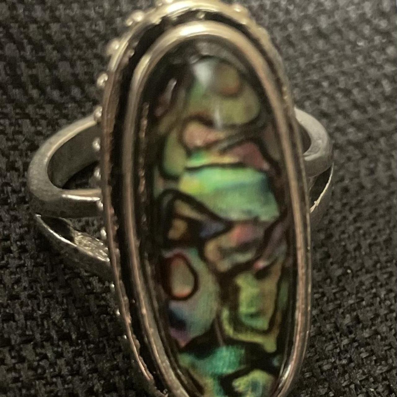 Women's Ring - Silver – Silver abalone shell ring… - image 3