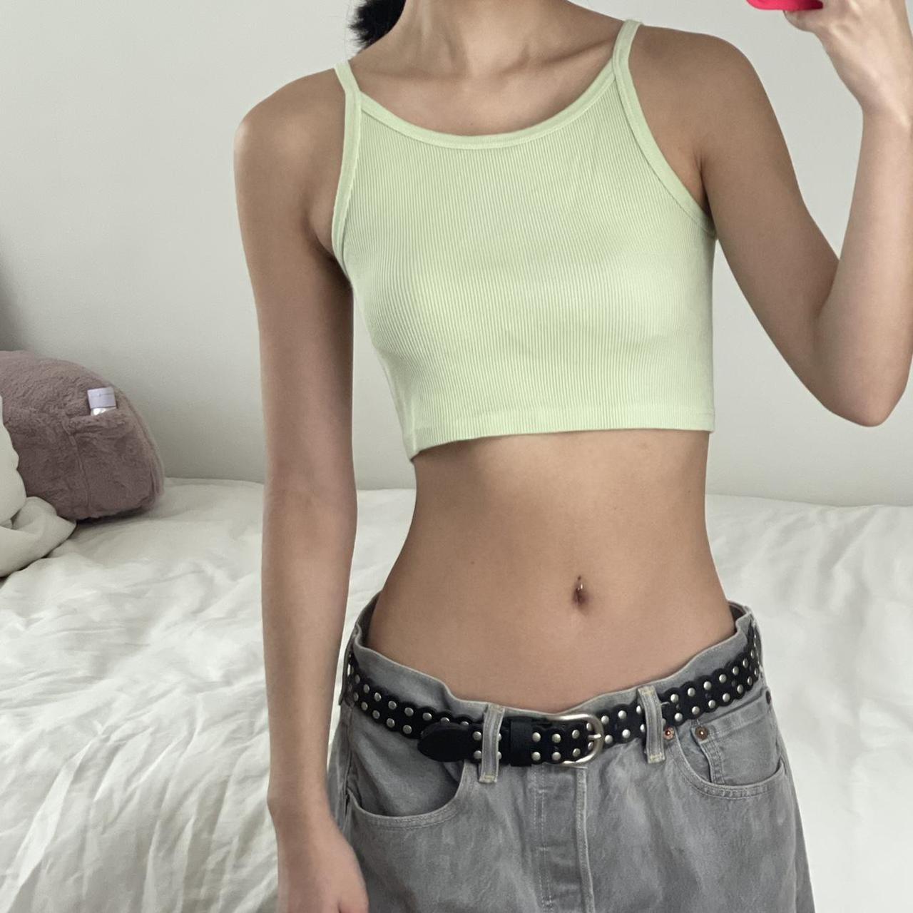 brandy melville green ashlyn tank top - no flaws - Depop