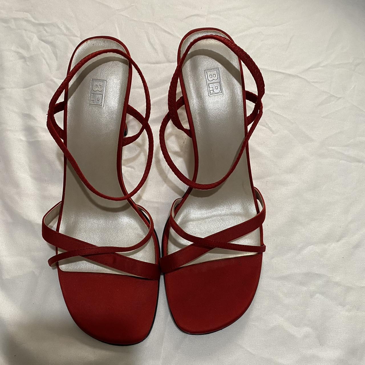 BP Women's Red and Burgundy Sandals | Depop