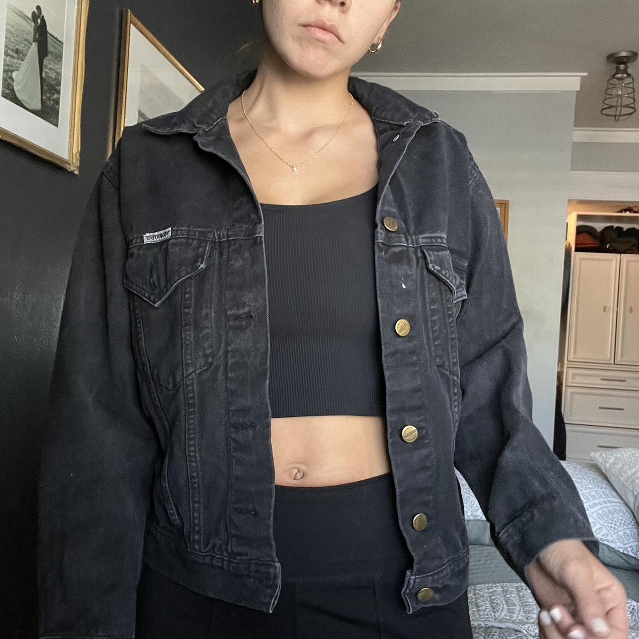 Black denim jacket size 22 best sale