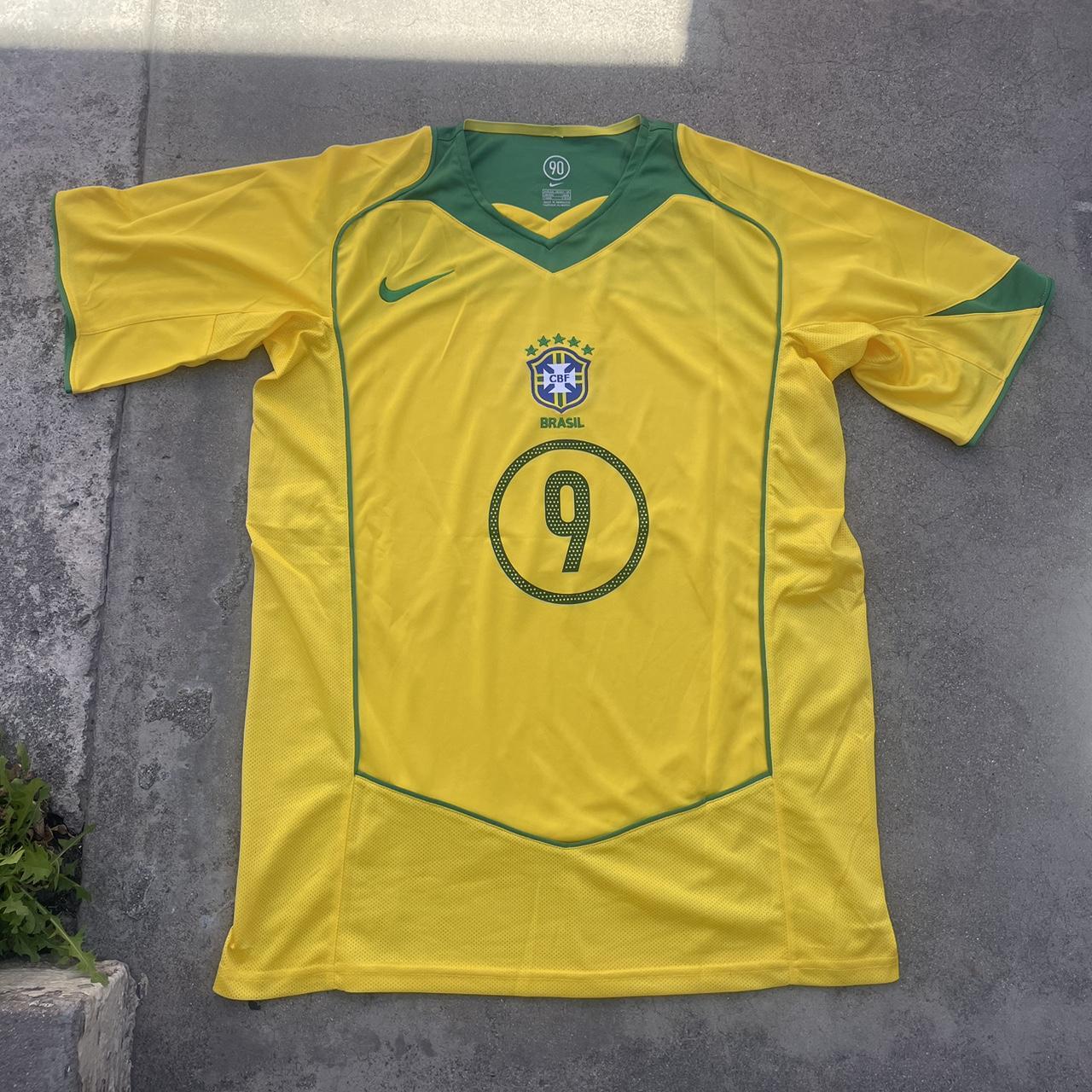 Nike Brazil home soccer jersey #9 World Cup 2002