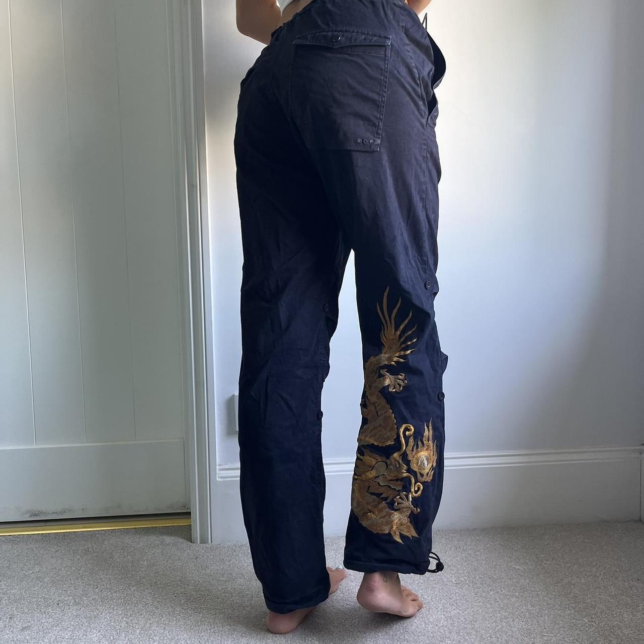 パンツ Maharishi Blue Dragon Trousers Maharishi Dragon-print Straight Trousers in Blue for Men | Lyst UK