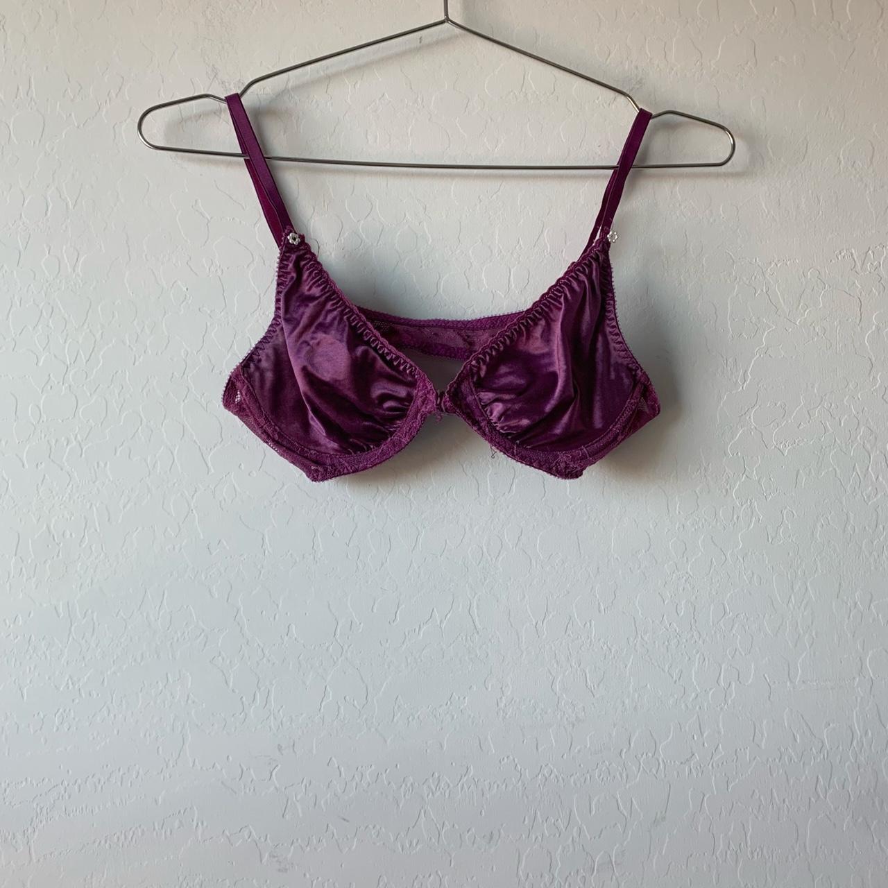 Christian Dior purple unlined frontclose bra. Shows... Depop