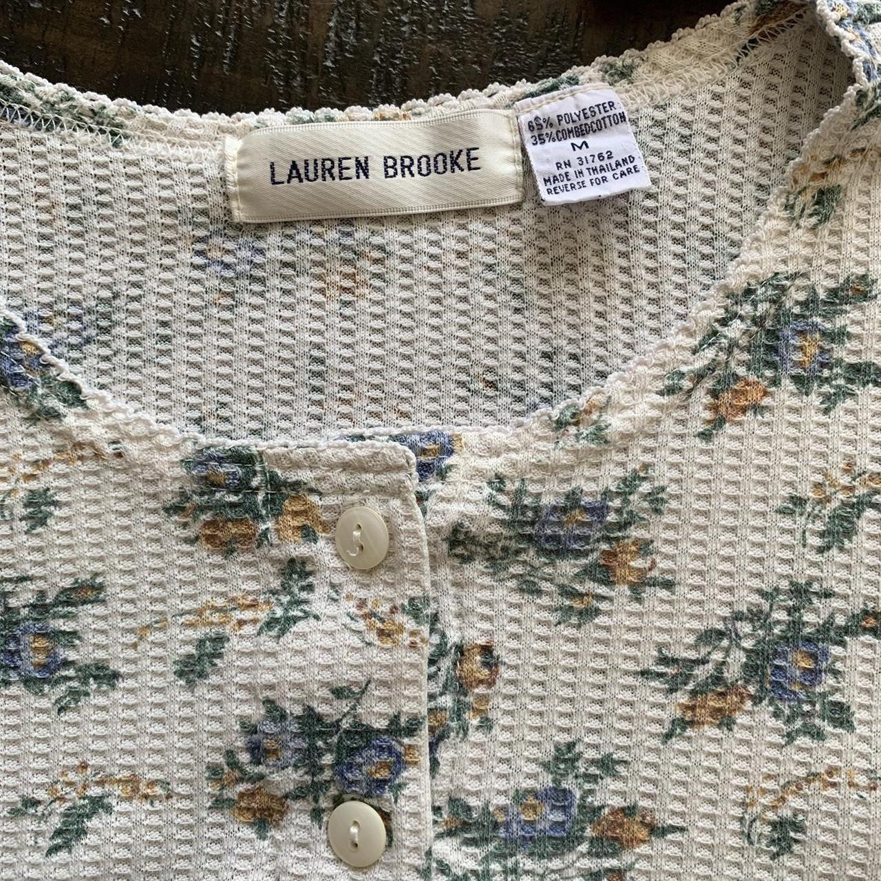 Lauren Brooke Women's White and Green Shirt (4)