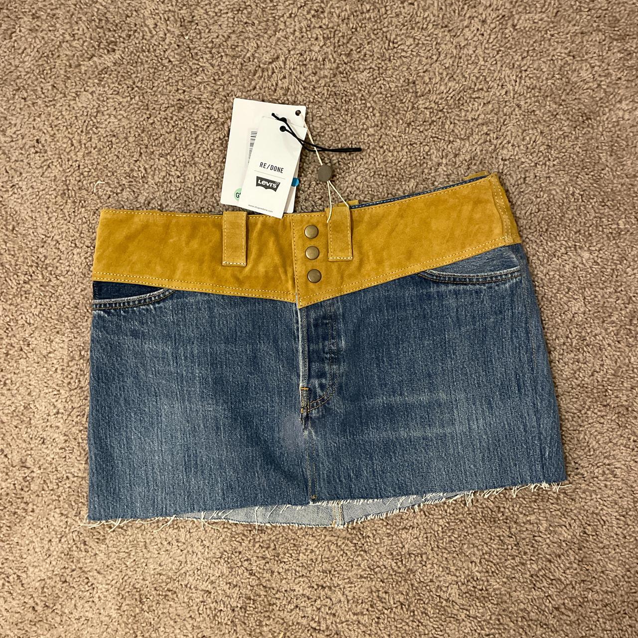 RARE Redone x Levi s denim mini skirt size 27 no. Depop