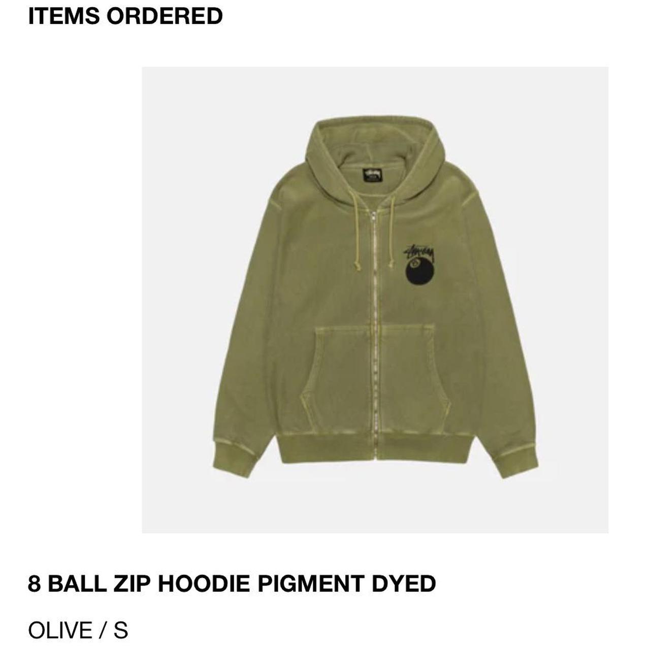 ★人気★【Stussy】★8 BALL ZIP HOODIE PIGMENT DYED★OLIVE Stüssy: Men's 8 Ball Pig. Dyed Zip Hoodie (Olive) | DSMNY E-SHOP