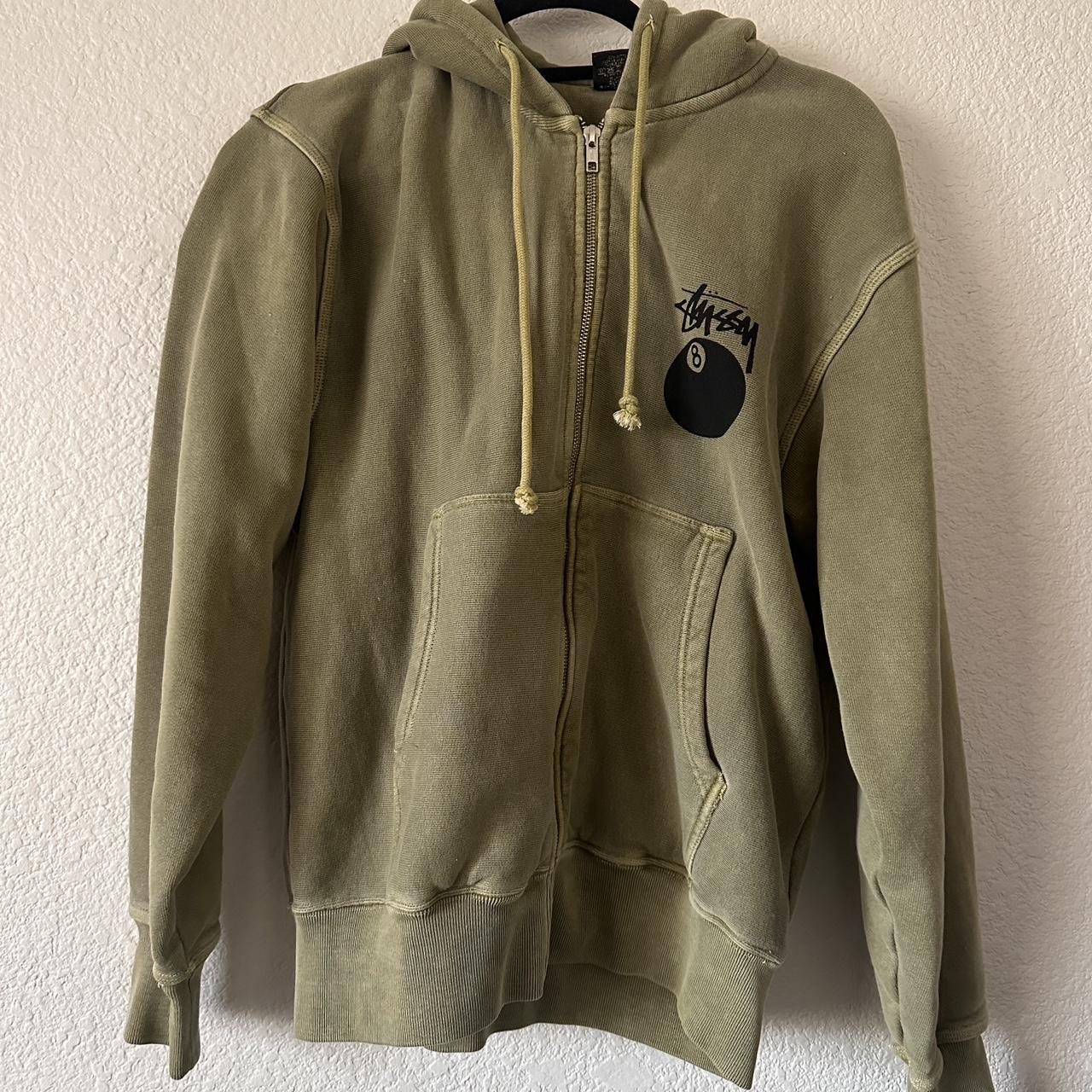 authentic stussy- stüssy 8 ball pigmented dyed olive | Depop