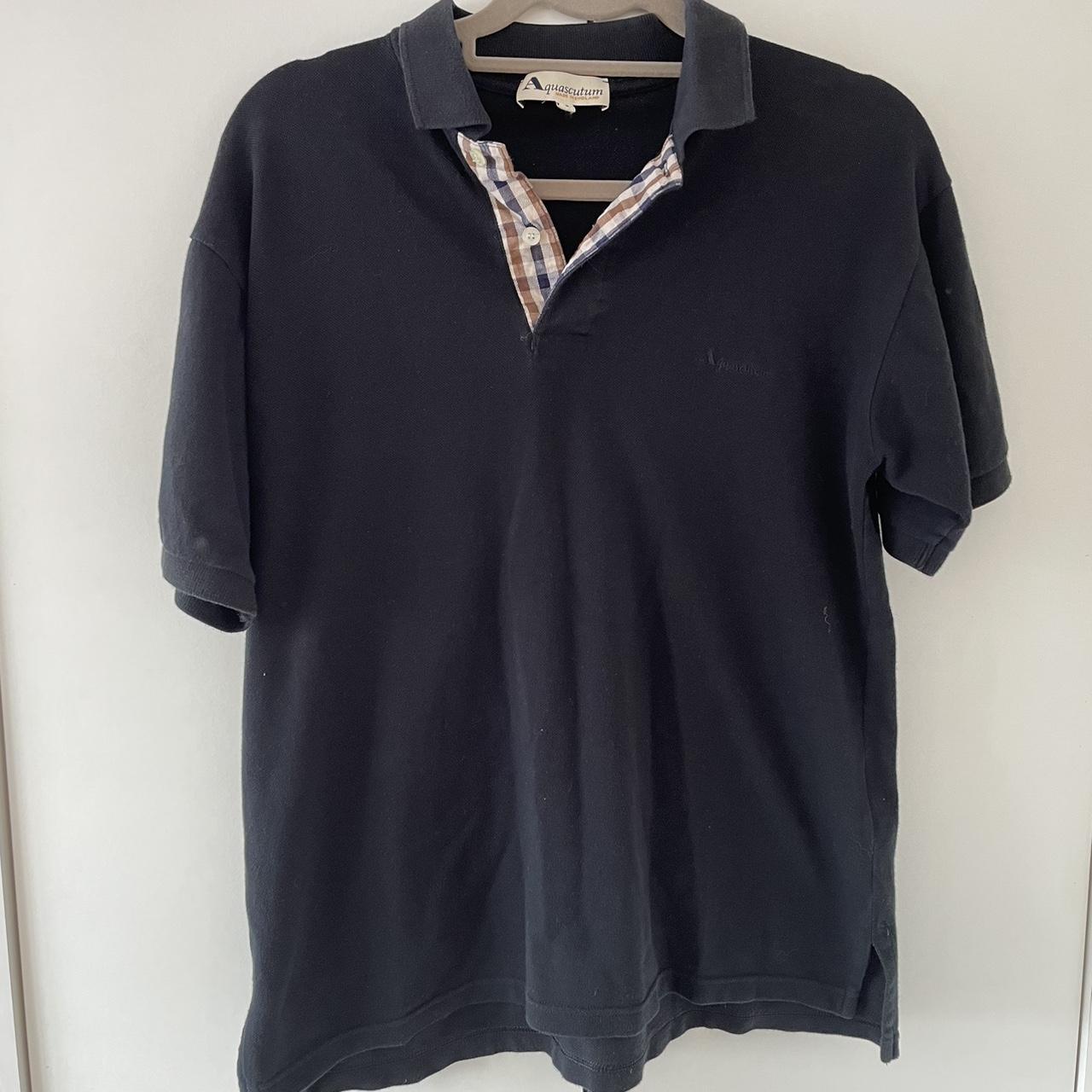 Aquascutum polo shirt in black Size S Fits well . Depop