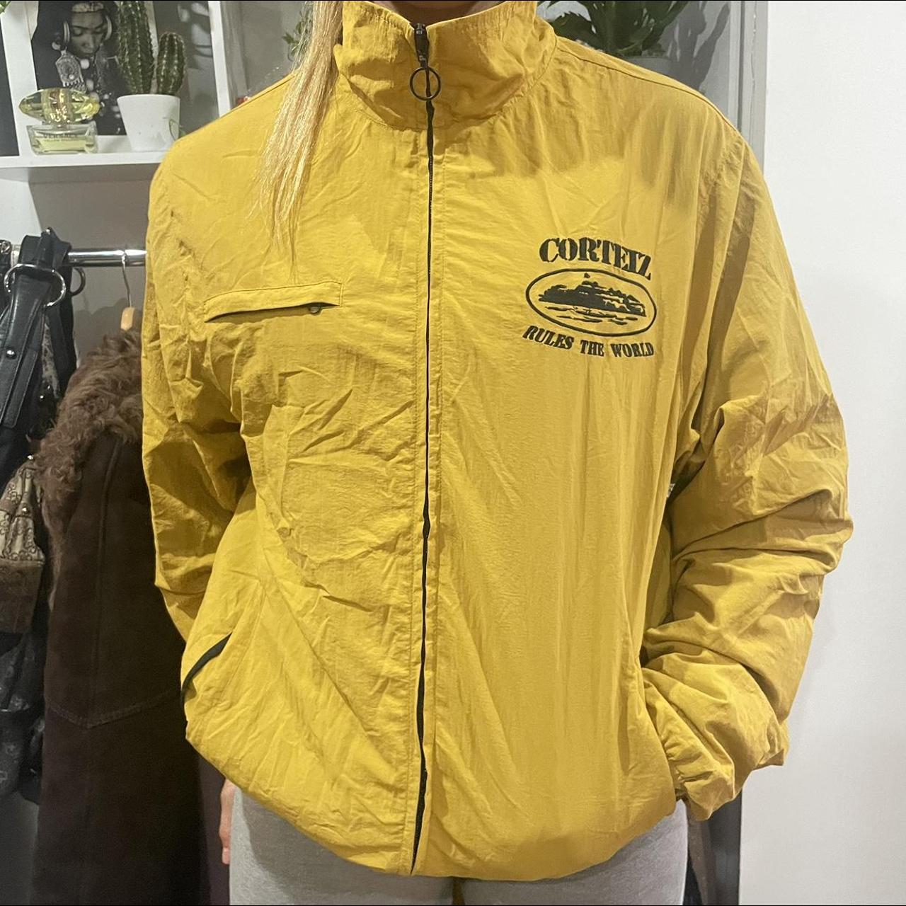 Corteiz Men's Yellow and Black Jacket Depop
