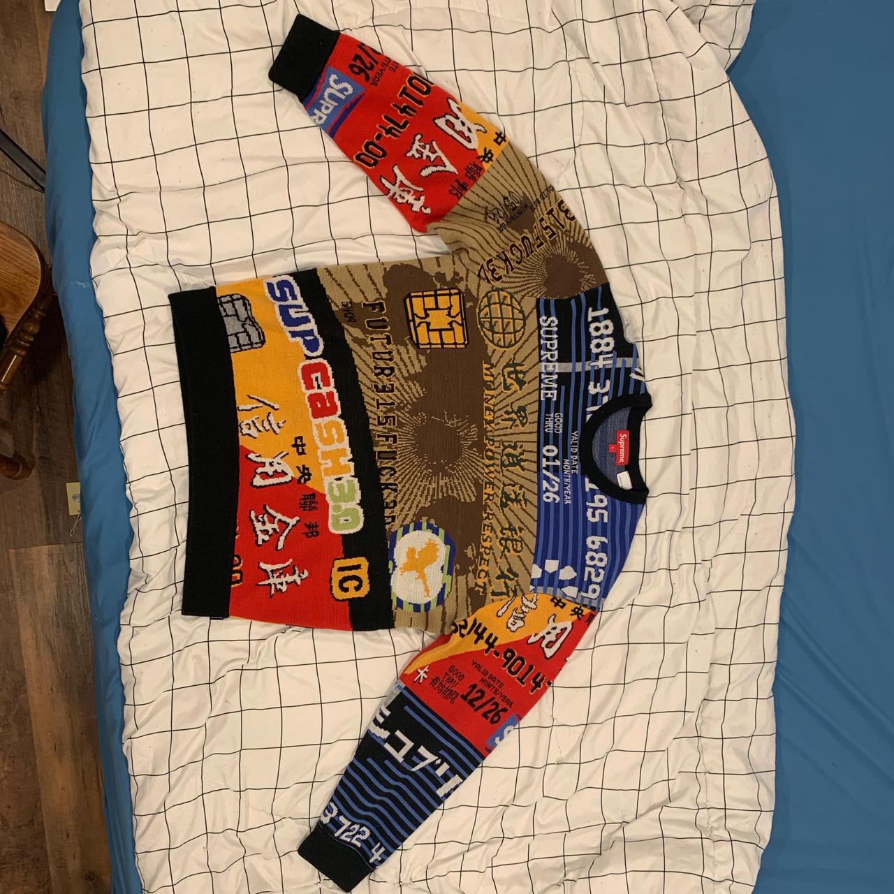 Supreme multicolored credit card knit sweater - Depop