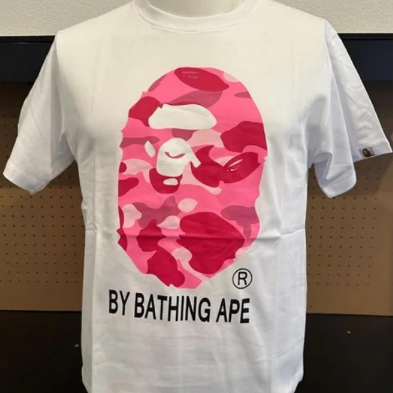 Bape White Printed T-Shirt Size M New and... - Depop