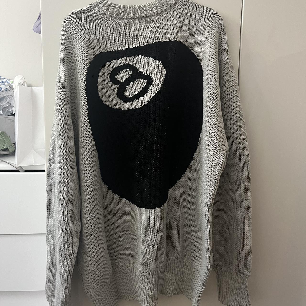 Stussy 8 Ball Spray Knit Sweater - Ivor ✓... - Depop