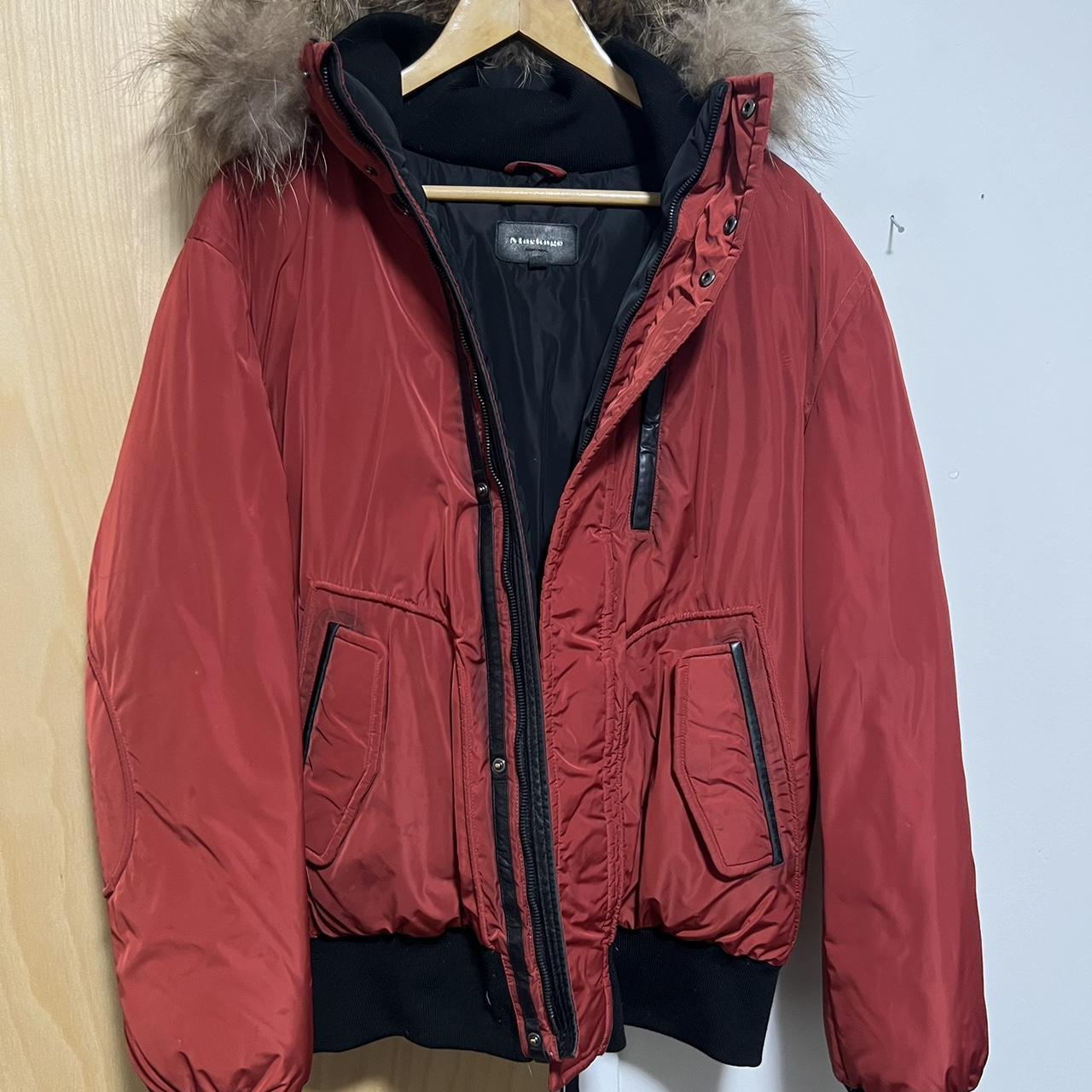 Red Mackage Florian Down Bomber jacket with fur Size