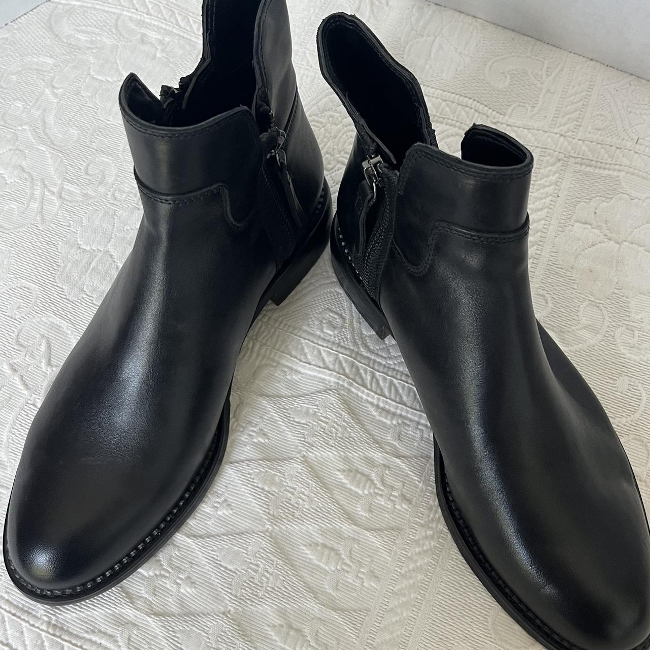 Franco Sarto Halford Black Leather Ankle Boots Size. Depop