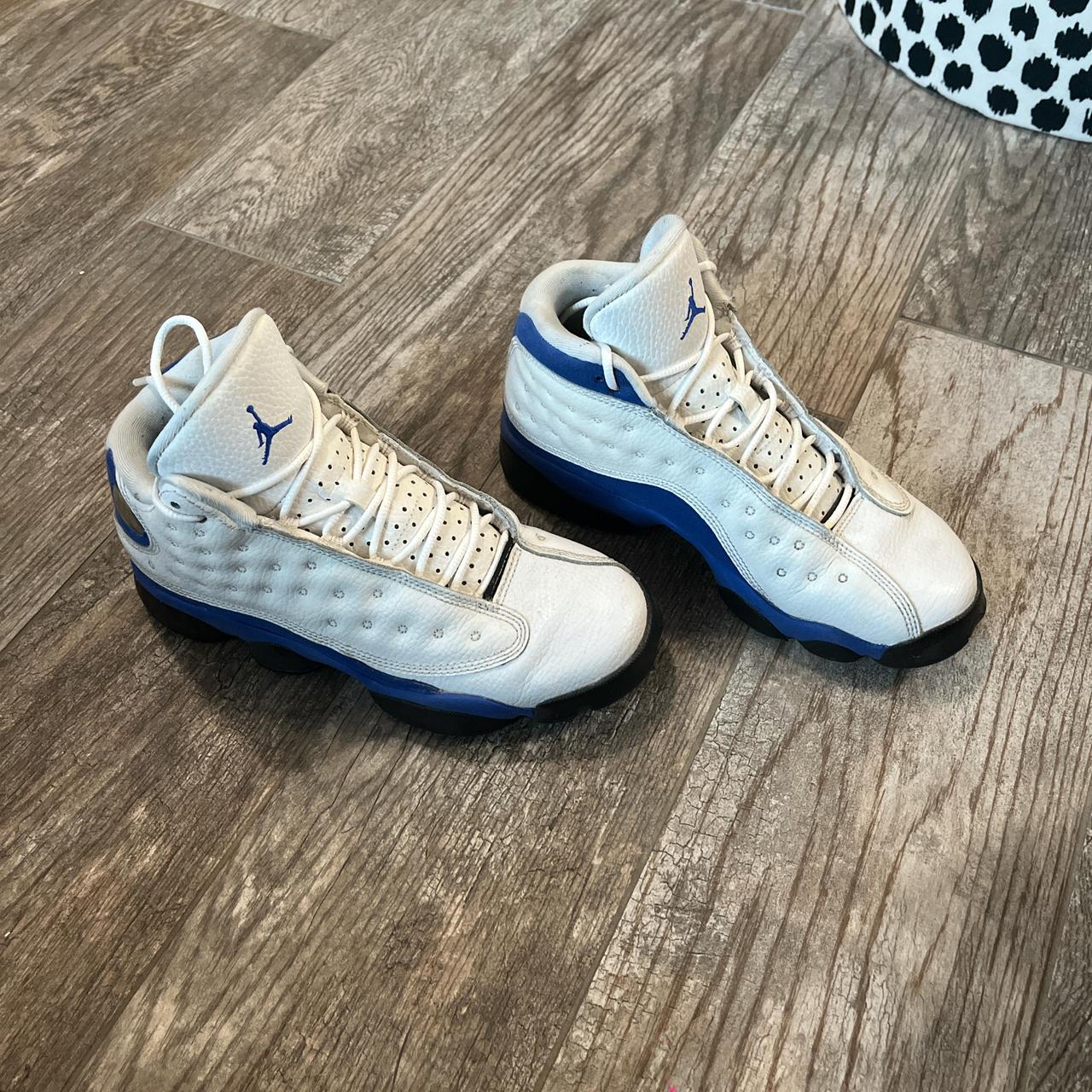 Jordan 13 White Hyper Royal On Feet Air Jordan 13 Retro