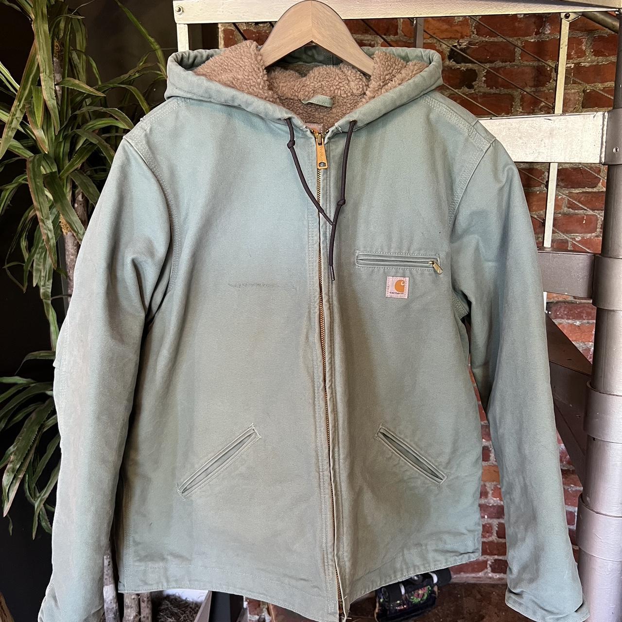 Vintage Carhartt Sherpa Lined Hooded Jacket Depop