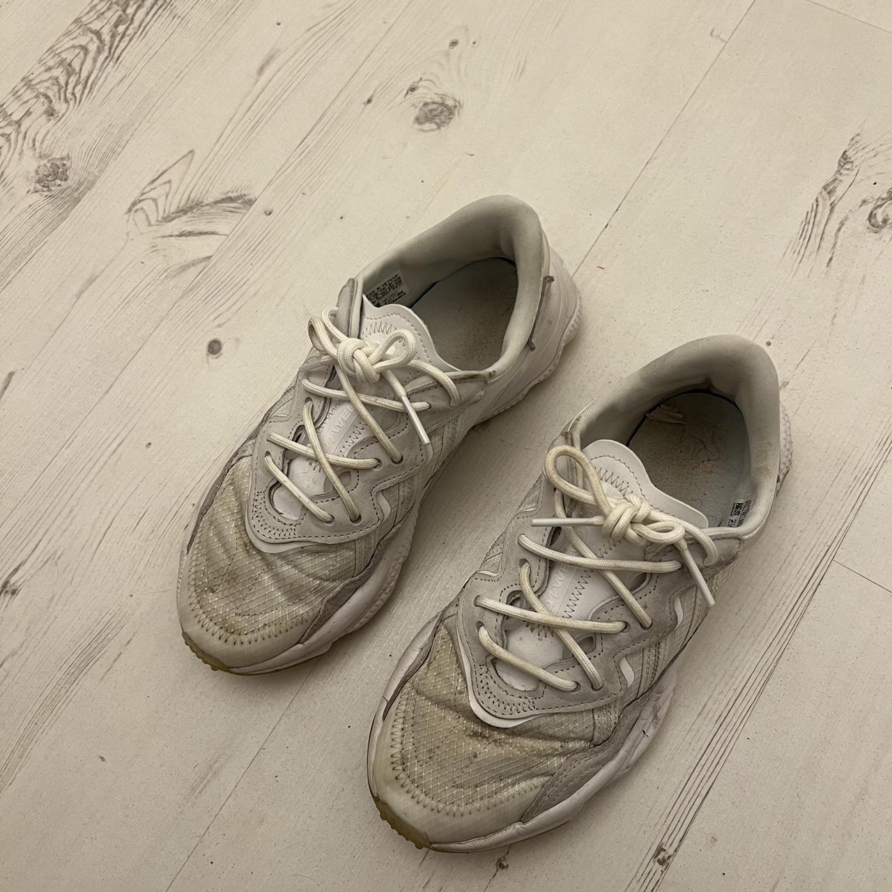 White adidas ozweego trainers Size 6 Have been... - Depop