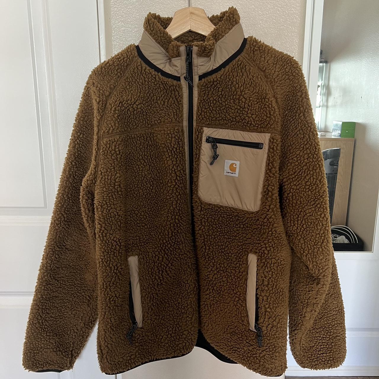 Carhartt WIP Prentis Zip-up Brown Fleece quality... - Depop