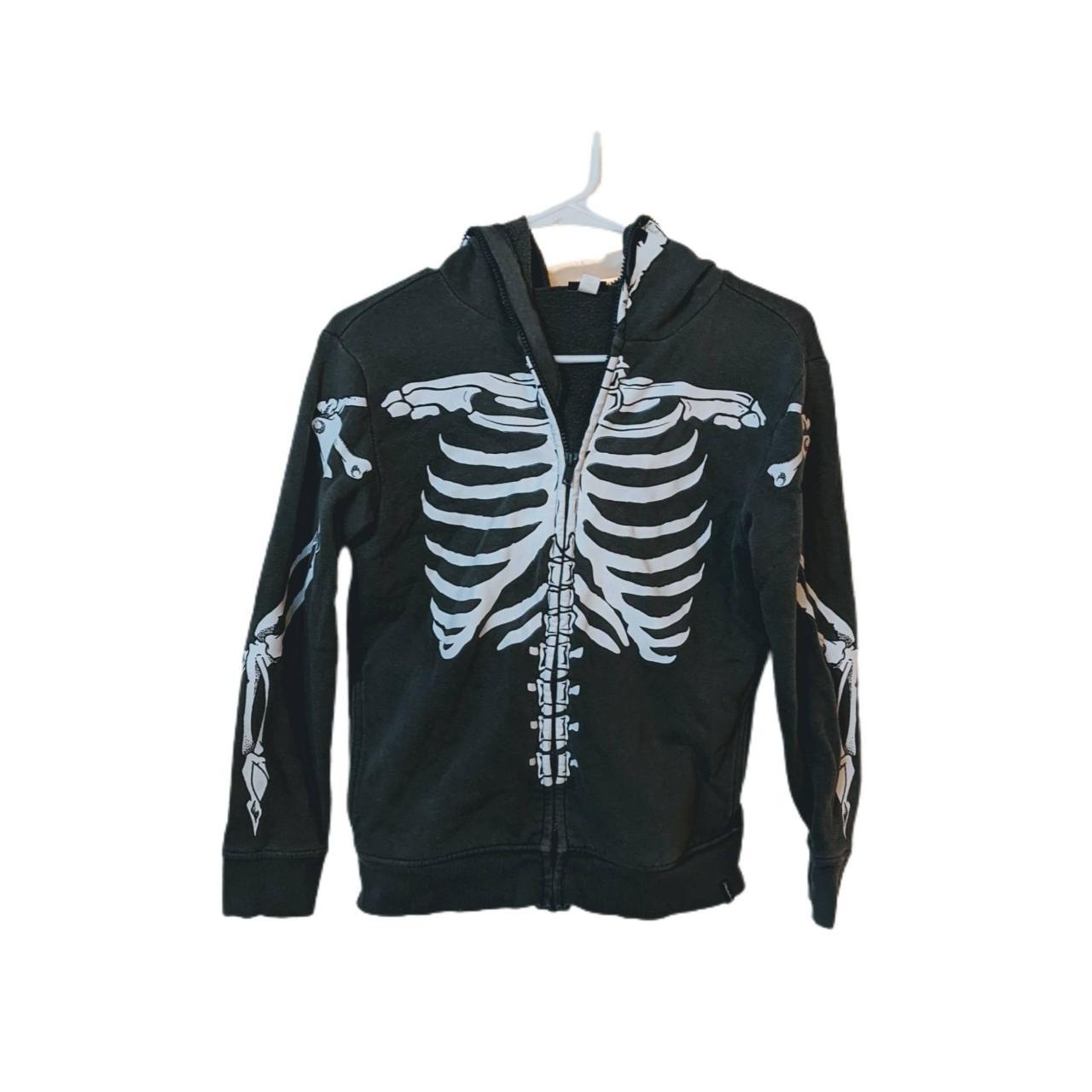 Tony Hawk Skeleton Zip-Up Hoodie With Red Mohawk For | Depop