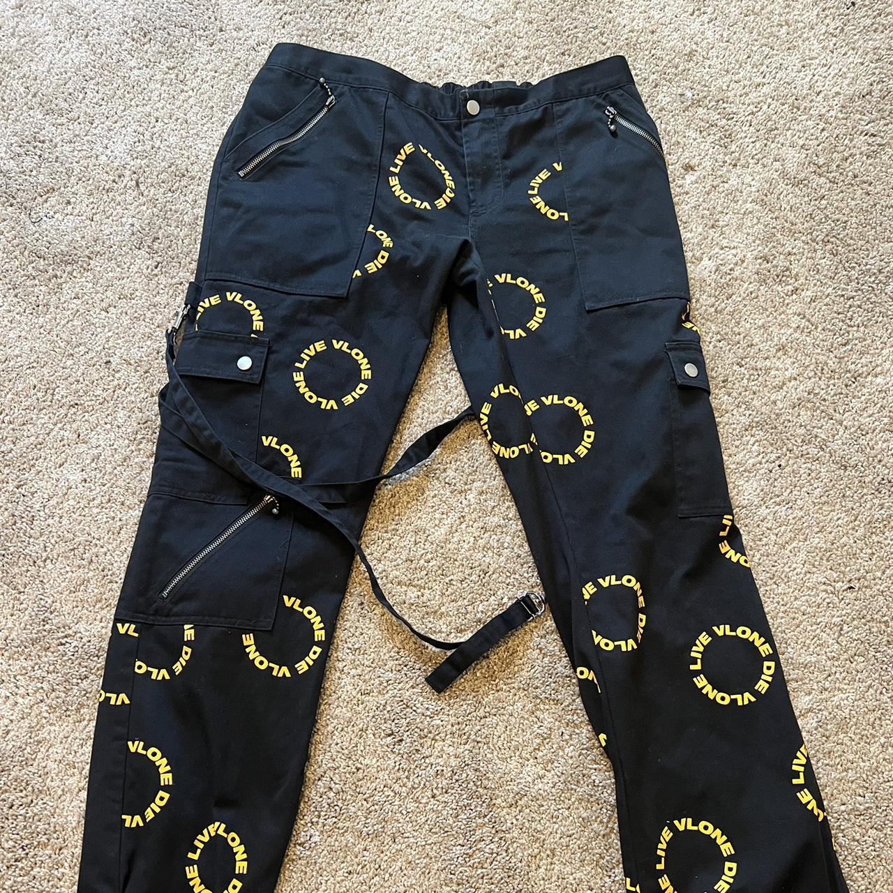 VLONE Bondage pants black/yellow, Fits M/L