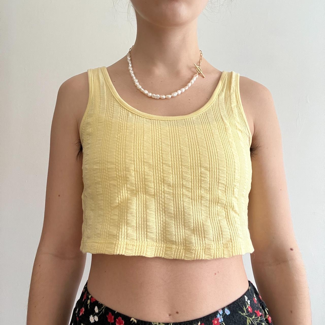 Women's Yellow Croptop Depop