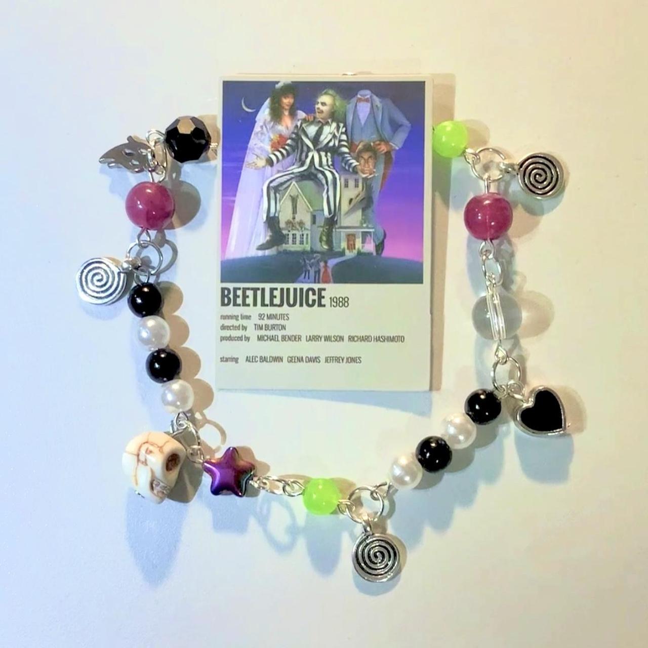 Beetlejuice bracelet 🪲 Handmade beaded bracelet... - Depop