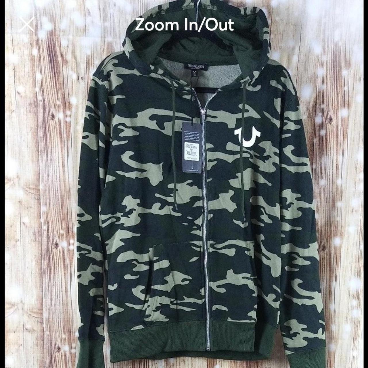 True Religion Camouflage Fleece Jacket Mens X-Large Camo online Green Full Zip