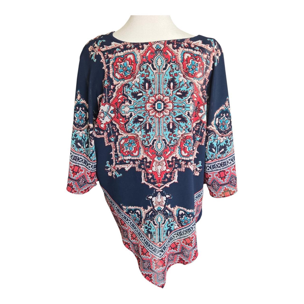 Ruby Rd. Women's Blouse - Blue/Red - L – Ruby Rd … - image 2