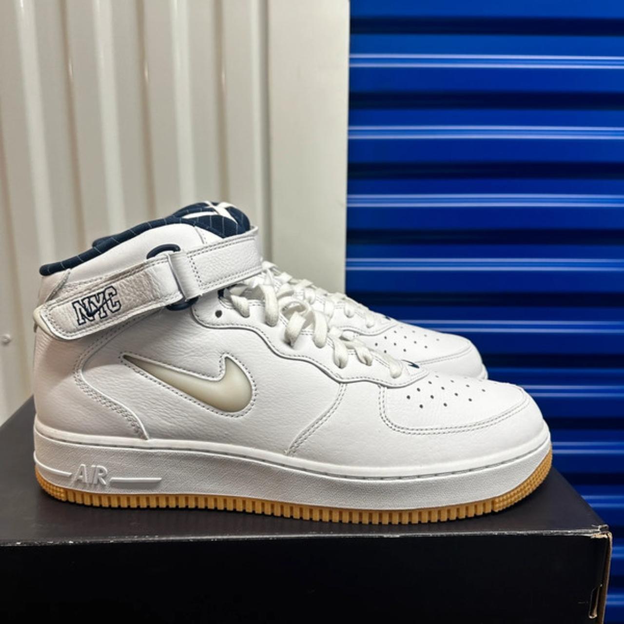 nike air force 1 high white navy