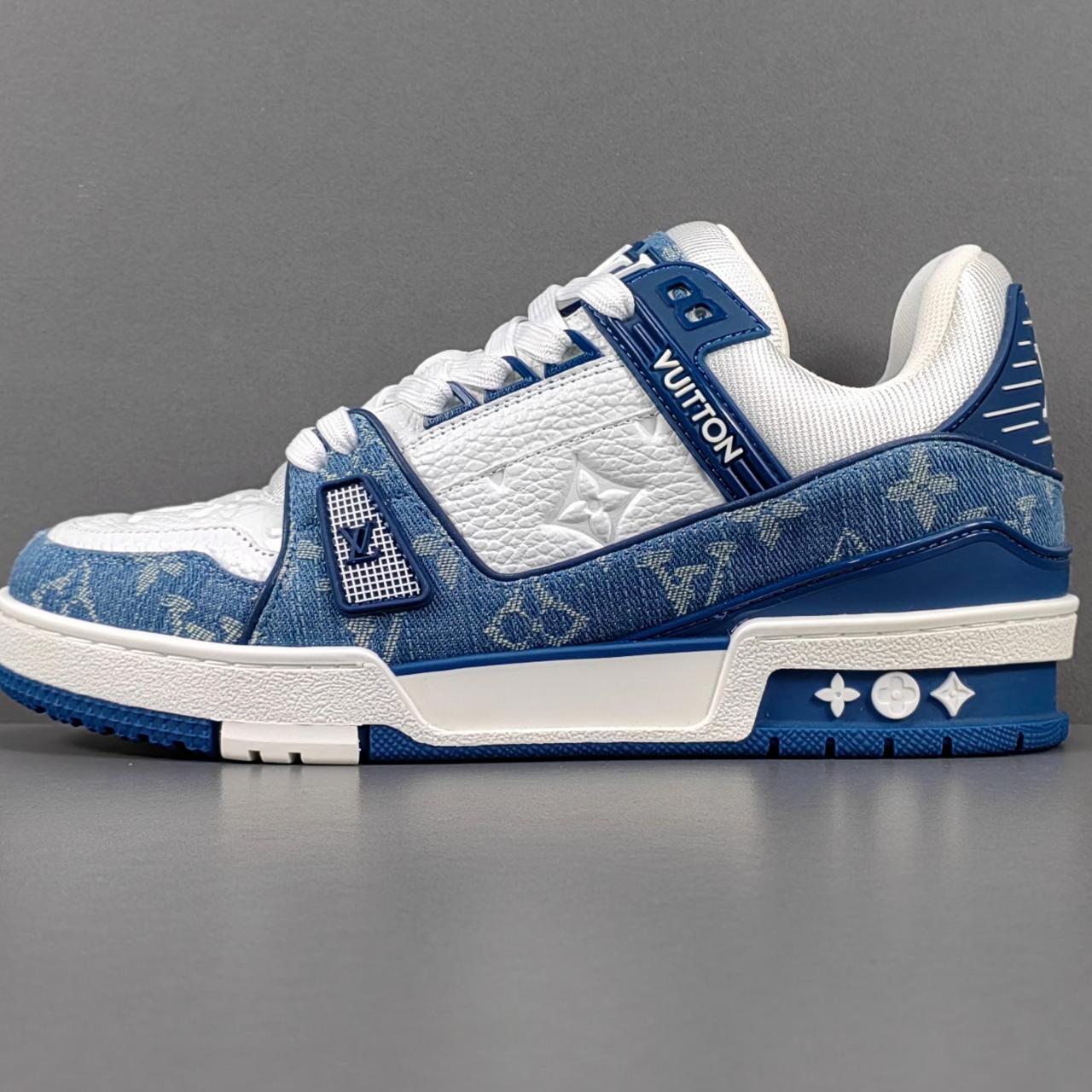 LOUIS VUITTON スニーカー　ブルー ホワイト モノグラム 楽天市場】【中古】LOUIS VUITTON ルイ ヴィトン LVトレイナー ライン