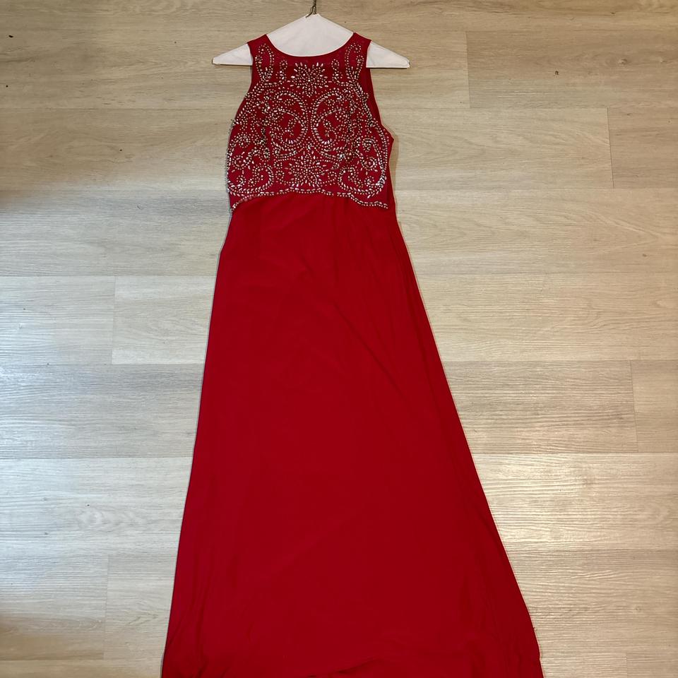 Formal Jackie Jon red dress. Size 4. Only worn once. Depop