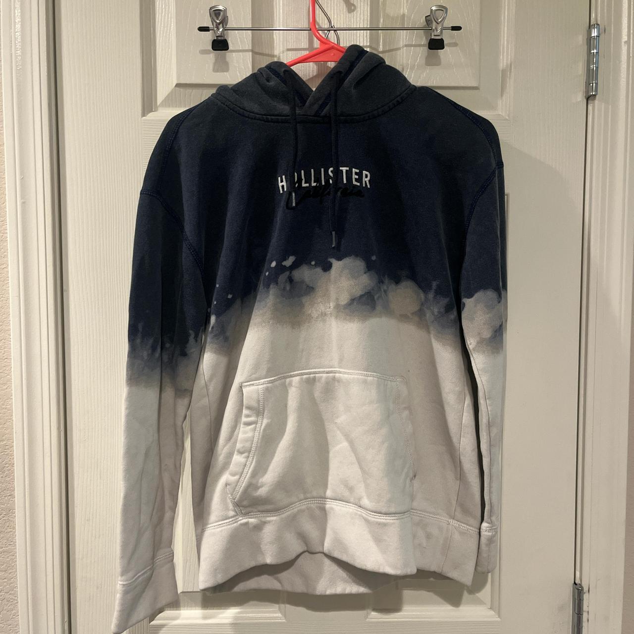 Hollister black and white ombre tie dye hoodie