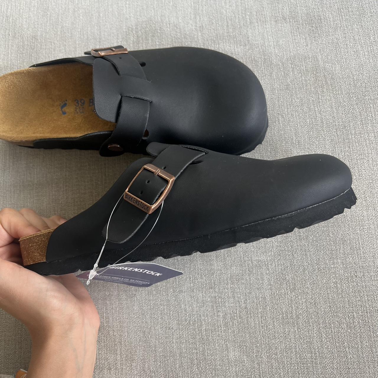 birkenstock black boston clogs