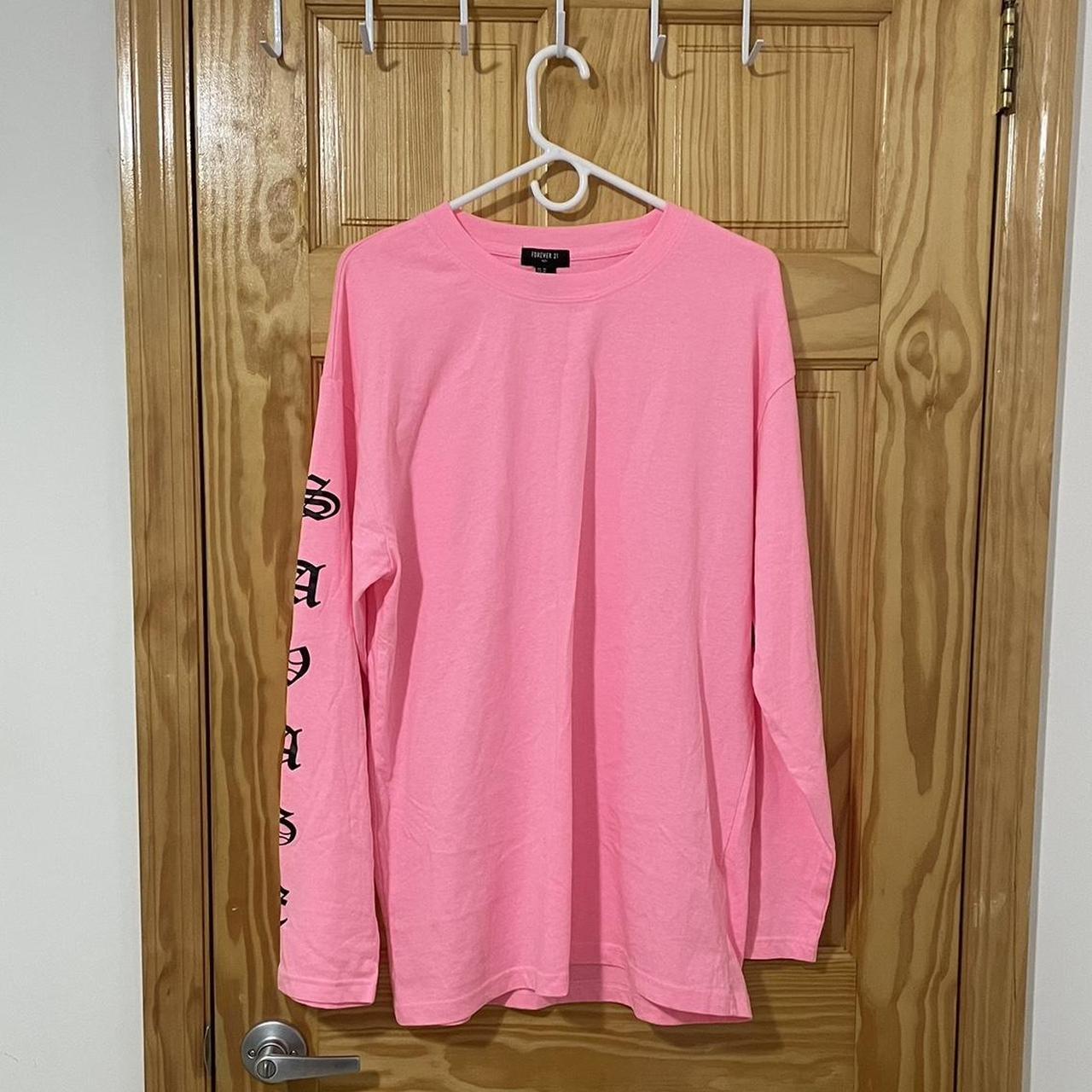 FOREVER 21 Pink “SAVAGE” Graphic Long