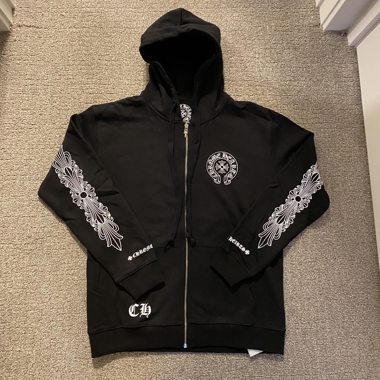 Chrome Hearts black zip up hoodie Size L True to... - Depop