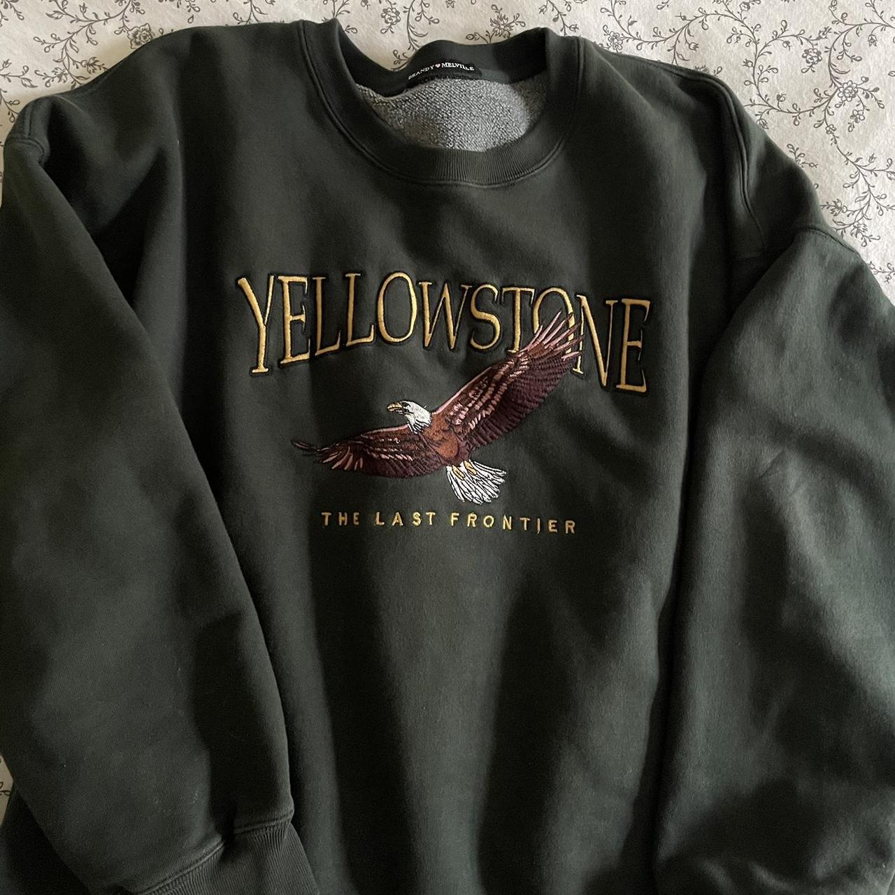 Brandy Melville green Yellowstone sweatshirt. Has... Depop