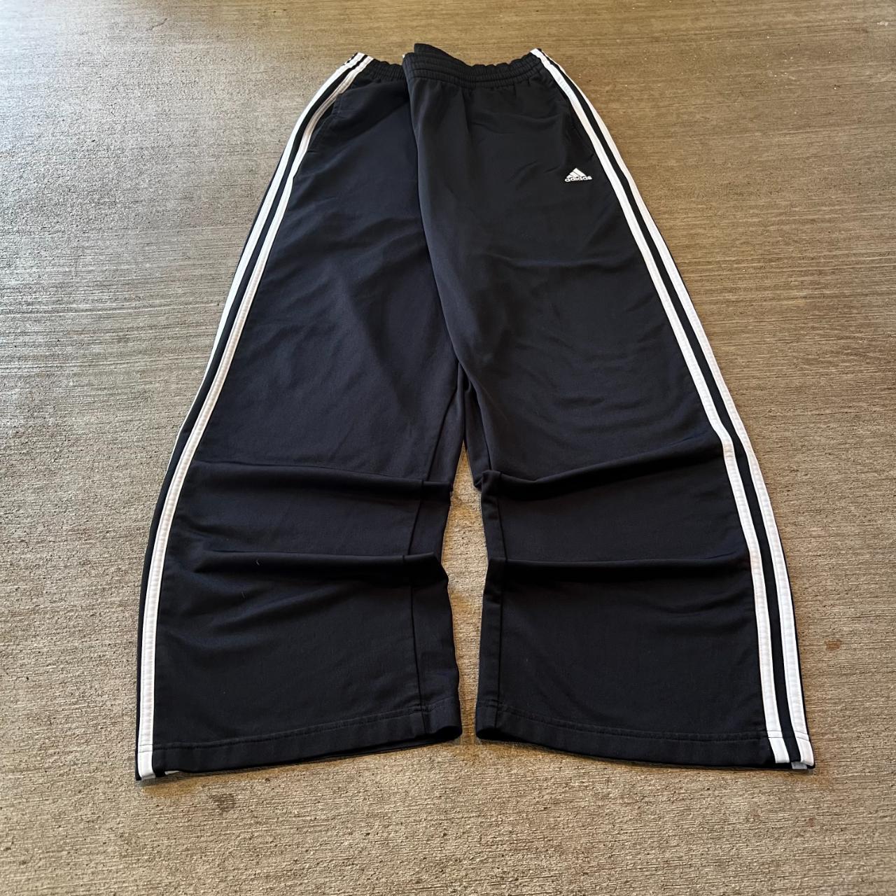 パンツ 00s adidas wide track pants y2k teck L Adidas Blue Track Pants Straight Wide Leg Regular Fit Size M