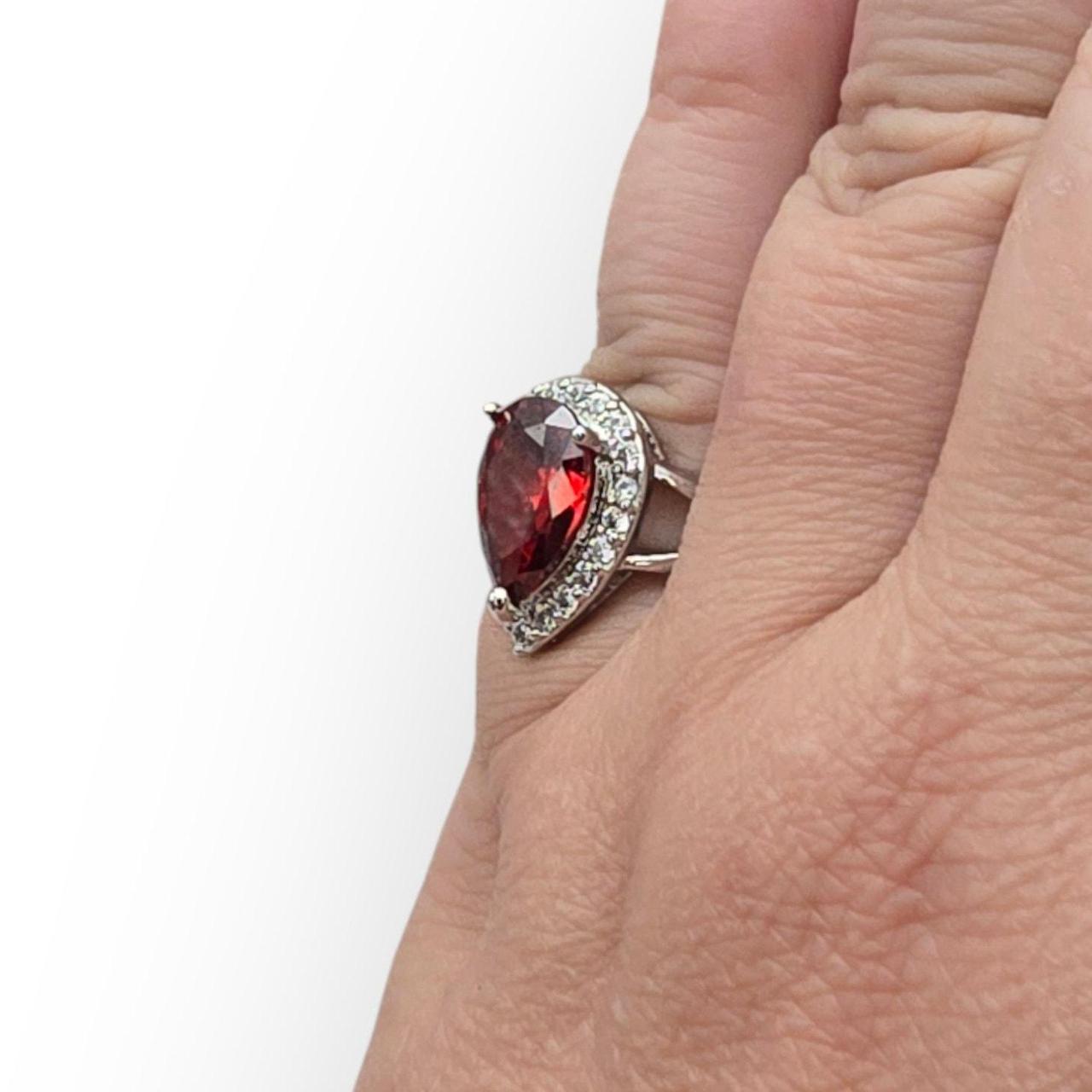 Source Unknown Women's Ring - Red/Silver – Red Pe… - image 4