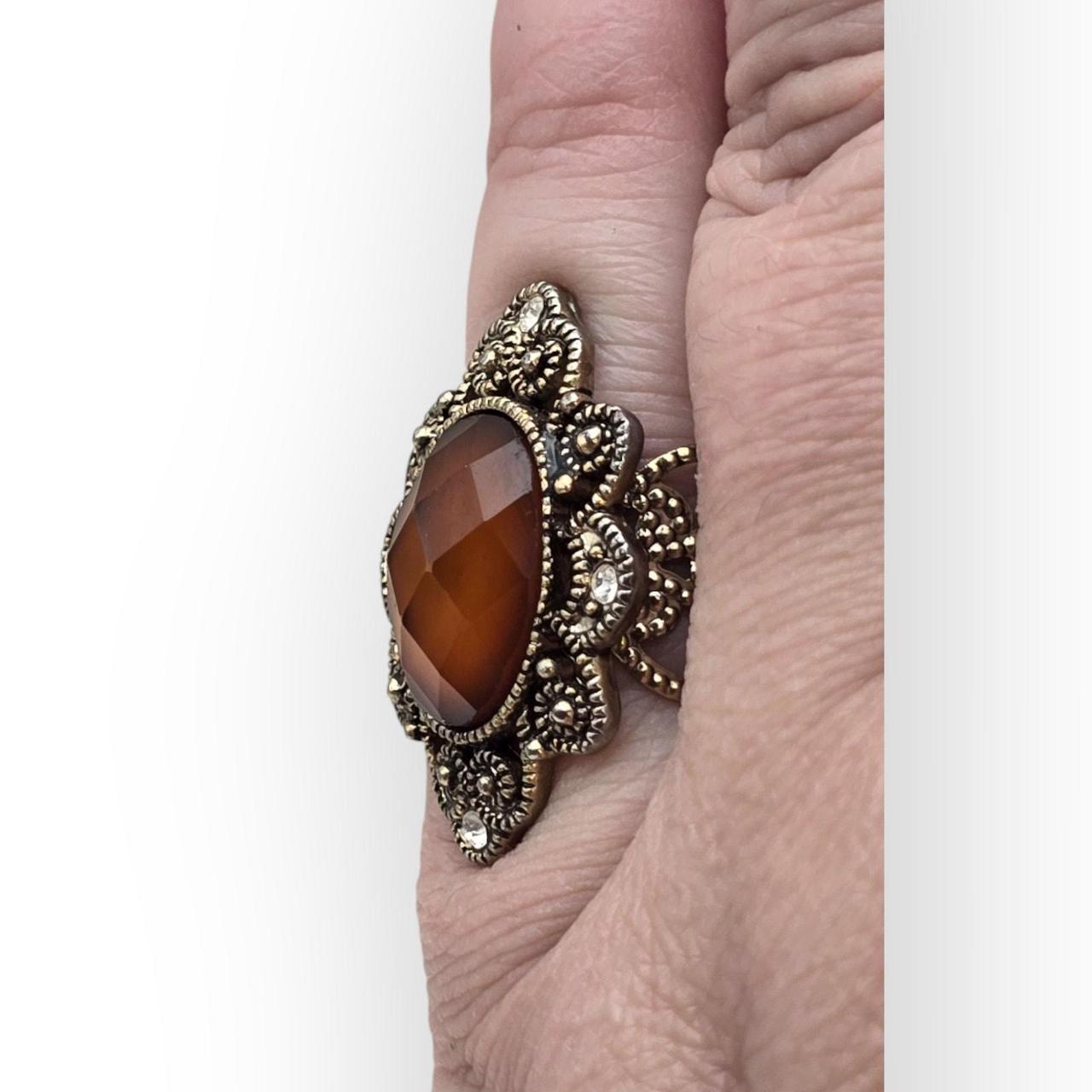 Source Unknown Women's Ring - Brown – Amber Brown… - image 3